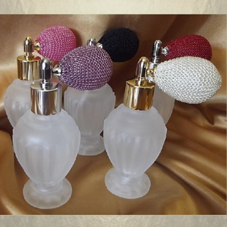 Vaporisateur de parfum poire courte modèle boule sur pied givré 50 ml  - 1