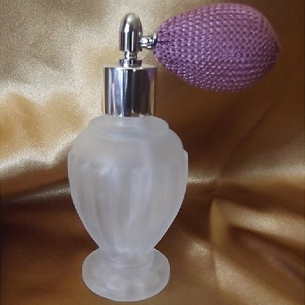 Vaporisateur de parfum poire courte modèle boule sur pied givré 50 ml  - 1 2