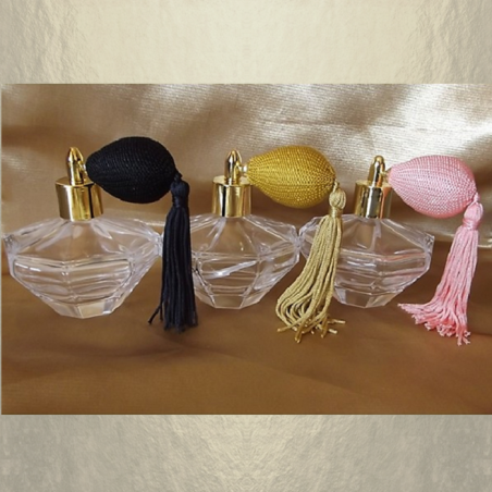 Vaporisateur de parfum poire courte pompon modèle diamant poire 100 ml vide et rechargeable  - 1