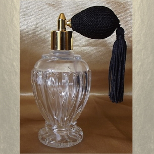 Vaporisateur de parfum poire courte pompon modèle boule sur pied poire 110 ml vide et rechargeable  - 1 2