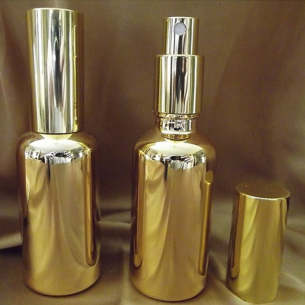 Vaporisateur de parfum or vide et rechargeable en verre effet miroir