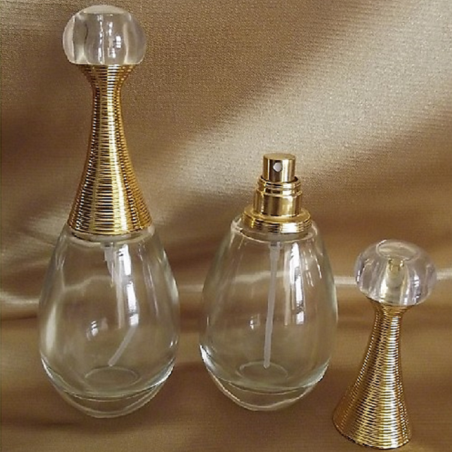 Vaporisateur de parfum vide et rechargeable 60 ml collerette or  - 1