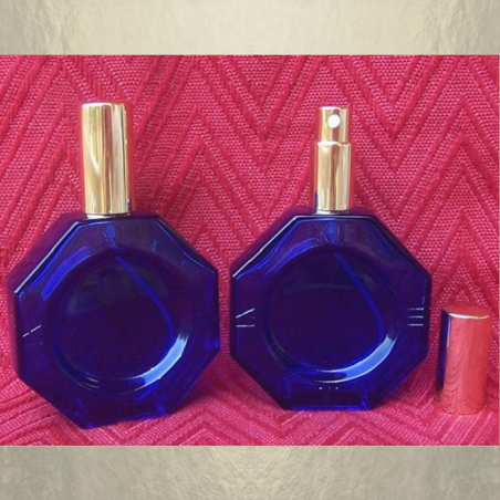 Vaporisateur de parfum en verre bleu facettes 60 ml﻿  vide et rechargeable  - 1