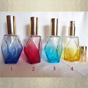 Vaporisateur de parfum modèle verre facettes couleurs 60 ml vide et rechargeable
