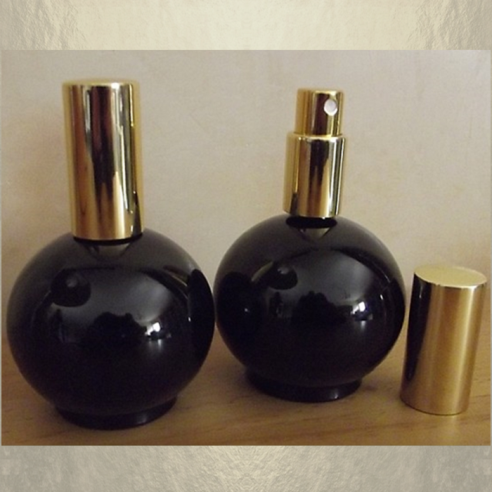 Vaporisateur de parfum en verre noir boule 100 ml vide et rechargeable  - 1