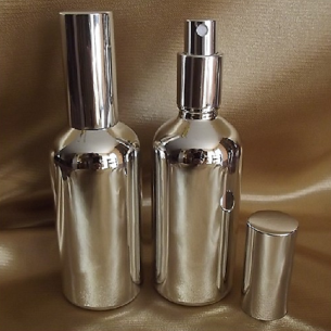 Vaporisateur de parfum verre effet miroir argent 100 ml vide et rechargeable