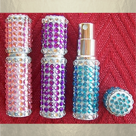 Vaporisateur de parfum de sac strass 6 ml parme vide et rechargeable  - 1