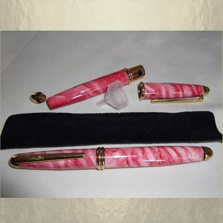 Vaporisateur de parfum stylo vide et rechargeable 2 ml rose marbré  - 1