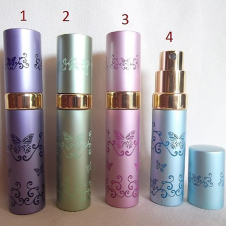 Vaporisateur de parfum de sac 5 ml en métal frise papillon vide et rechargeable  - 1