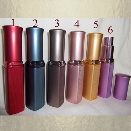 Vaporisateur de parfum de sac 6 ml en métal rayé vide et rechargeable  - 1