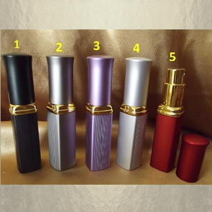 Vaporisateur de parfum de sac 6 ml en métal rayé liseré or vide et rechargeable  - 1