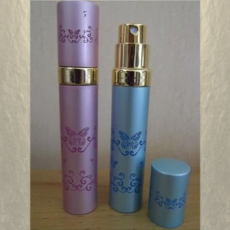Vaporisateur de parfum de sac 8 ml en métal frise papillon vide et rechargeable  - 1