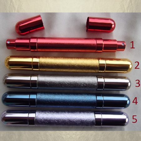 Vaporisateur de parfum de sac en métal double atomiser 10 ml : 2 réservoirs de 5 ml vide et rechargeable  - 1