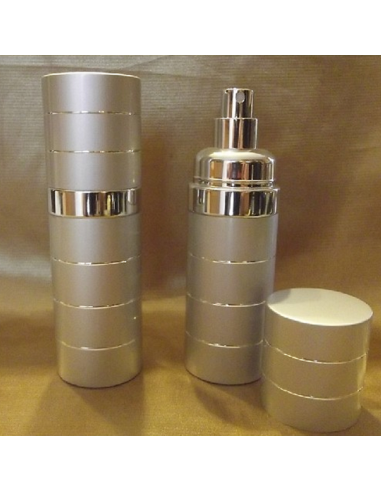 Vaporisateur de parfum  50 ml en métal couleur argent vide et rechargeable  - 1