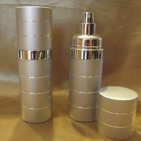 Vaporisateur de parfum  50 ml en métal couleur argent vide et rechargeable  - 1