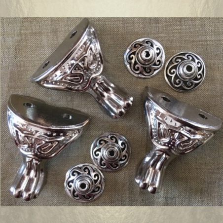 Vaporisateur de parfum poire grise antique boule sur pied coque effet miroir argent 125 ml artisanal Vaporisateurs de parfum