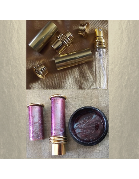 Vaporisateur de parfum plaqué or artisanal CRISTAL DE SWAROVSKI RAINBOW DARK peinture caméléon  - 5