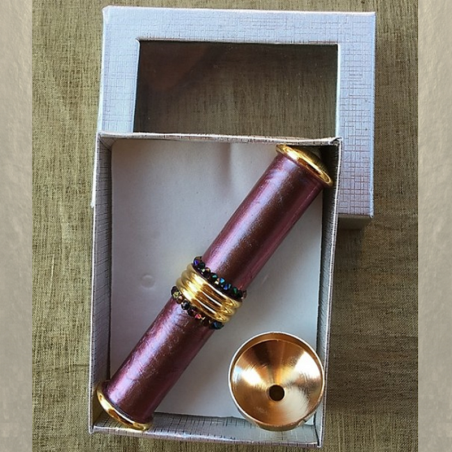 Vaporisateur de parfum plaqué or artisanal CRISTAL DE SWAROVSKI RAINBOW DARK peinture caméléon  - 4