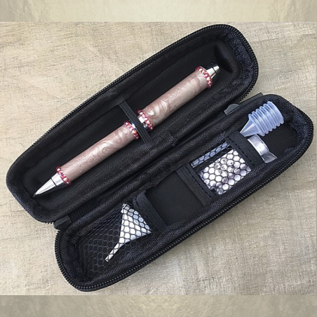 ‌Stylo bille vaporisateur de parfum duo chrome CRISTAL DE SWAROVSKI FIRE OPAL AB fabrication artisanale  - 4