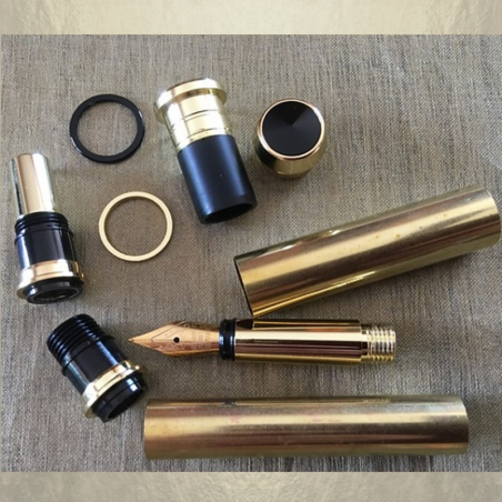 Stylo CRISTAL DE SWAROVSKI , stylo  plume plaqué or fabrication artisanale à la main vert d'eau doré  - 7