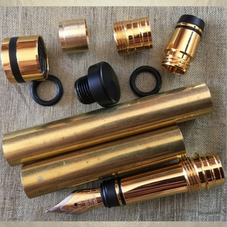 Stylo CRISTAL DE SWAROVSKI VOLCANO , Stylo plume plaqué or décoration artisanale à la main rose antique  - 6