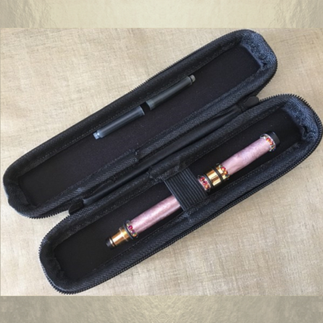 Stylo CRISTAL DE SWAROVSKI VOLCANO , Stylo plume plaqué or décoration artisanale à la main rose antique  - 5