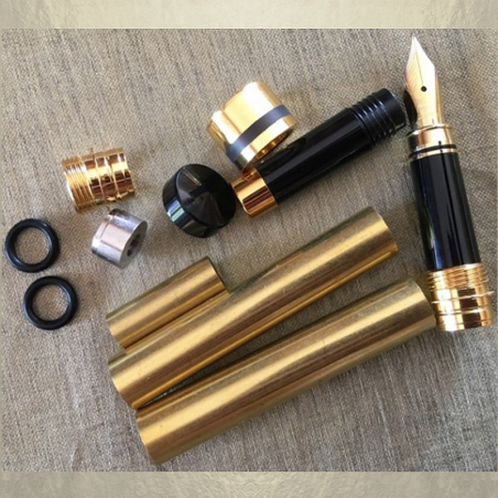 Stylo CRISTAL DE SWAROVSKI , Stylo plume plaqué or décoration artisanale à la main noir onyx  - 7