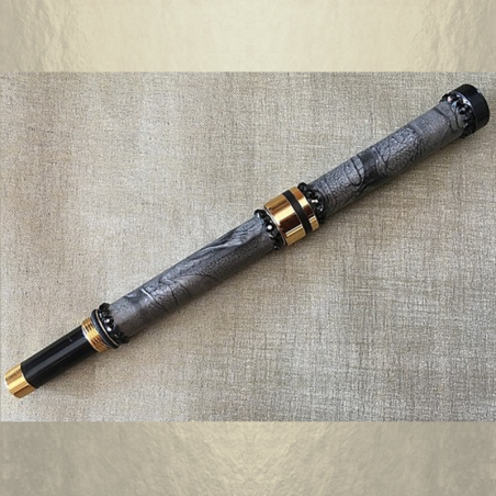 Stylo CRISTAL DE SWAROVSKI , Stylo plume plaqué or décoration artisanale à la main noir onyx  - 4