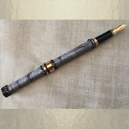 Stylo CRISTAL DE SWAROVSKI , Stylo plume plaqué or décoration artisanale à la main noir onyx  - 2
