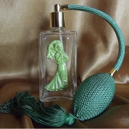 vaporisateur de parfum en verre vide et rechargeable décoration artisanale camée en porcelaine froide  - 1