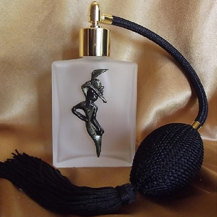Vaporisateur de parfum poire noire en verre vide et rechargeable décoration artisanale camée l'élégante en porcelaine froide  - 