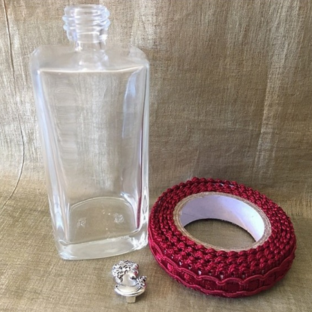 Vaporisateur de parfum poire courte bordeaux antique et camé décoration artisanale  - 4