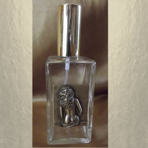 Vaporisateur de parfum en verre 100 ml décoration artisanale estampe femme bronze  - 1