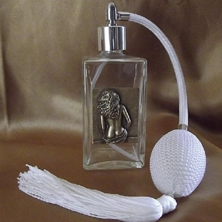Vaporisateur de parfum poire, en verre 100 ml décoration artisanale estampe femme bronze  - 8