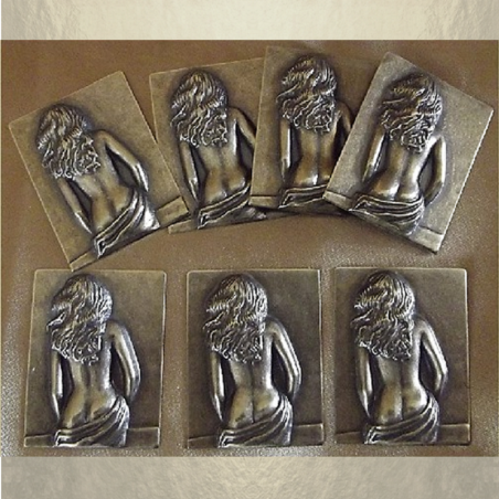 Vaporisateur de parfum poire en verre carré 100 ml décoration artisanale estampe femme bronze  - 10