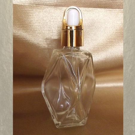 Flacon sérums et huiles cheveux corps vide et rechargeable avec pipette compte gouttes facettes  - 1