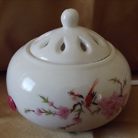 Diffuseur électrique pour galets cire, huiles aromatiques, huiles essentielles en céramique oiseau  - 1