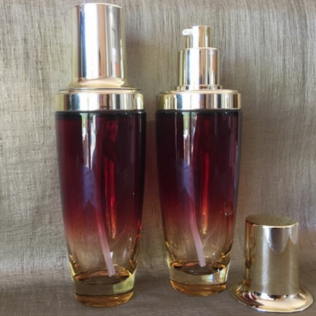 Flacon crème, lait corporel, sérum en verre 100ml vide et rechargeable  - 1