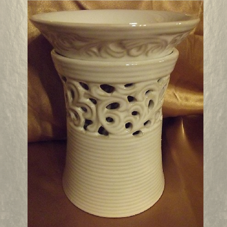 Diffuseur électrique pour galets cire / tartelettes en cire / pastilles en cire en céramique dentelle  - 1