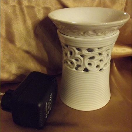 Diffuseur électrique pour galets cire / tartelettes en cire / pastilles en cire en céramique dentelle  - 3
