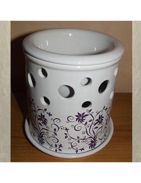 Diffuseur céramique pour galets cire / tartelettes en cire / pastilles en cire, frise  - 1