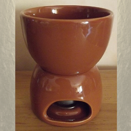 Diffuseur céramique pour galets cire / tartelettes en cire / pastilles en cire, couleurchocolat  - 1