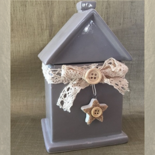 Bougie décorative cire de soja naturelle modèle cottage céramique artisanale  - 1 2