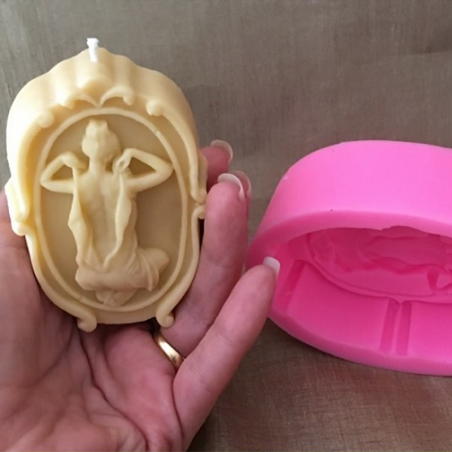 Bougie sculpture artisanale décorative cire naturelle de soja camé dame. Personnalisable  - 4