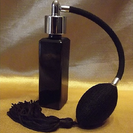 Vaporisateur de parfum poire longue noire verre noir vide et rechargeable  - 1
