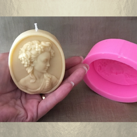 Bougie sculpture artisanale décorative cire naturelle de soja camé visage. Personnalisable  - 4