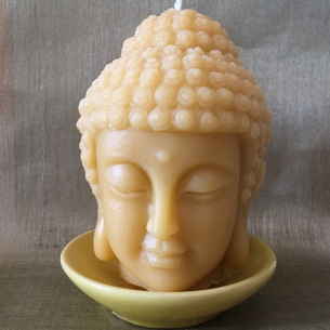 Bougie bouddha 10 cm sculpture décorative artisanale cire naturelle de soja. Personnalisable