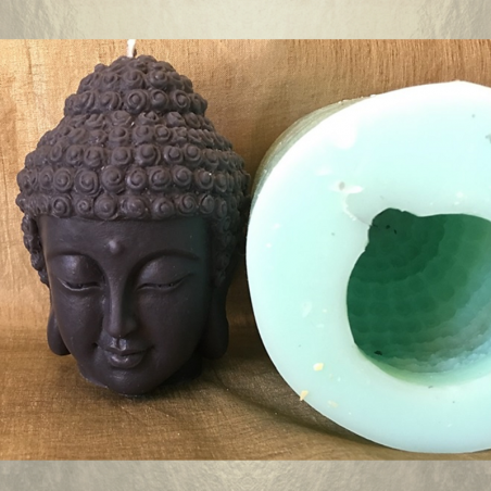Bougie bouddha noire 10 cm sculpture décorative artisanale cire naturelle de soja. Personnalisable  - 4