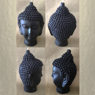 Bougie bouddha noir 14 cm sculpture décorative artisanale cire naturelle de soja. Personnalisable  - 1 2
