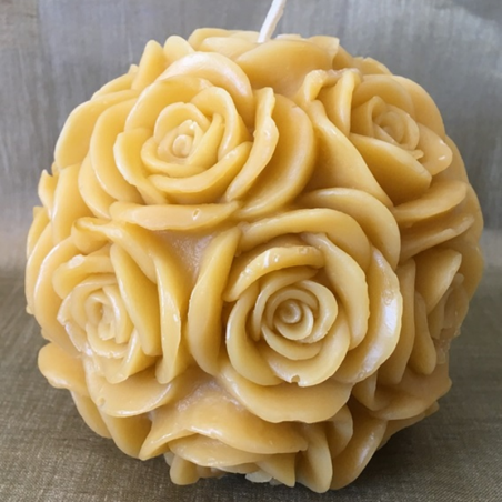 Bougie sculpture décorative artisanale cire naturelle de soja. Modèle boule 10 cm. Personnalisable  - 1